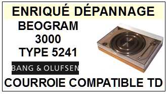 BANG OLUFSEN BEOGRAM 3000 TYPE 5241  <br>Courroie ronde d'entrainement tourne-disques (<b>round belt</b>)<small> mars-2017</small>